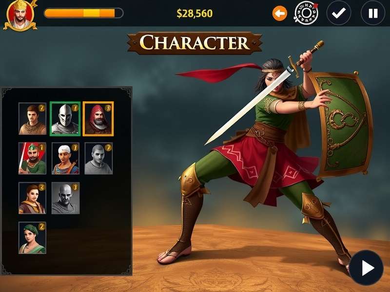 Crusade Warriors Of India gameplay screenshot showing character selection